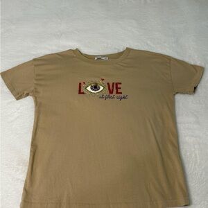 Stradivarius Brown Love at First Sight Tee